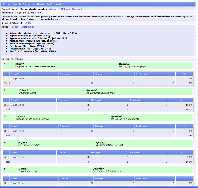 CRM IT - Planos de ação para cada cliente