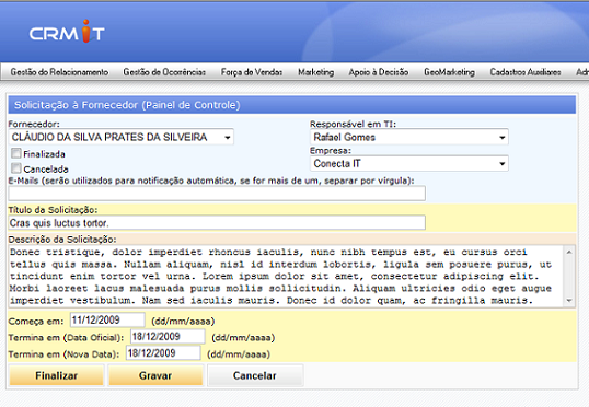 CRM IT - Controle de pendências